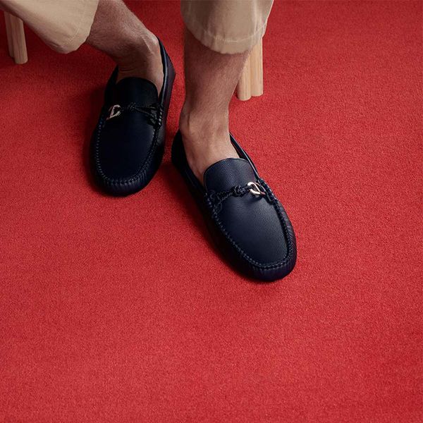 Giày Lười Hermès Alessandro Loafer Màu Xanh Navy Size 41 - 2