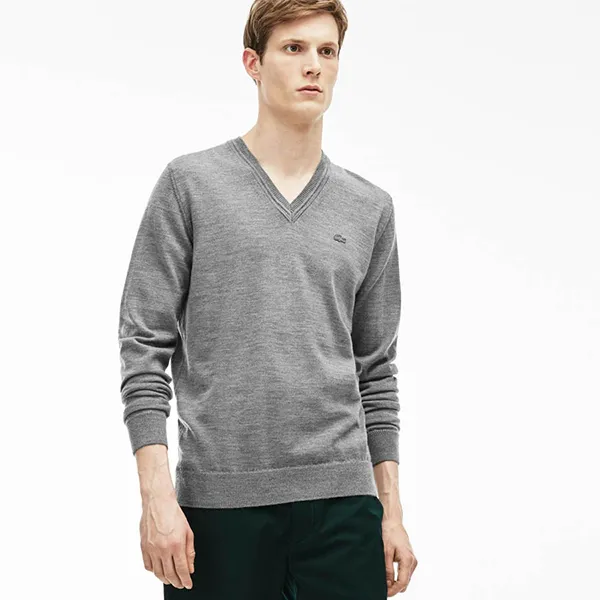 Áo Len Lacoste Men's V-Neck Wool Jersey Sweater AH2987-UWC Màu Xám Size S - Thời trang - Vua Hàng Hiệu