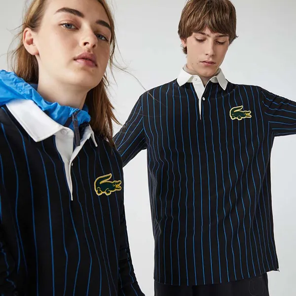 Áo Lacoste Unisex Live Rugby Inspired Striped Polo Shirt Màu Xanh Navy Size S - Thời trang - Vua Hàng Hiệu