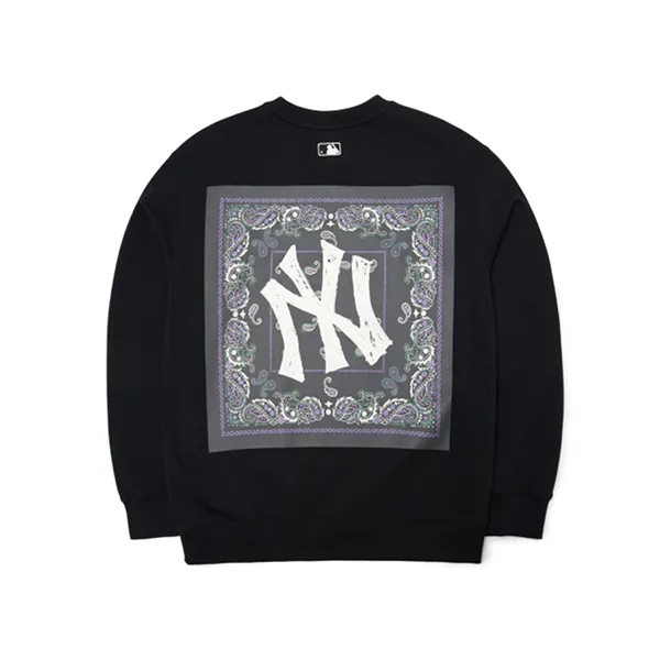 Áo Nỉ Sweater MLB Paisley Overfit Sweatshirt New York Yankees 3AMT53014-50BKS Màu Đen