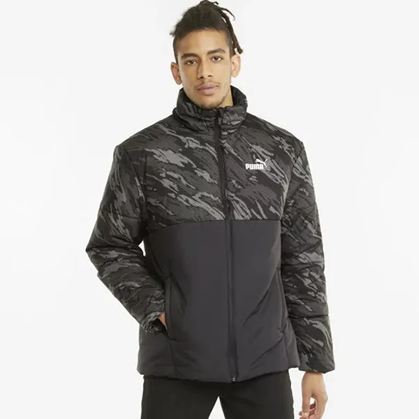 Áo Khoác Puma ESS + Padded AOP Jacket 587690-01 Màu Xám Size S - Thời trang - Vua Hàng Hiệu