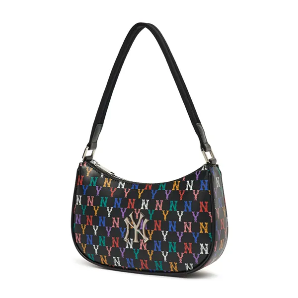 Túi Xách MLB Monogram Rainbow Hobo Bag New York Yankees 3ABQS041N-50BKS Màu Đen