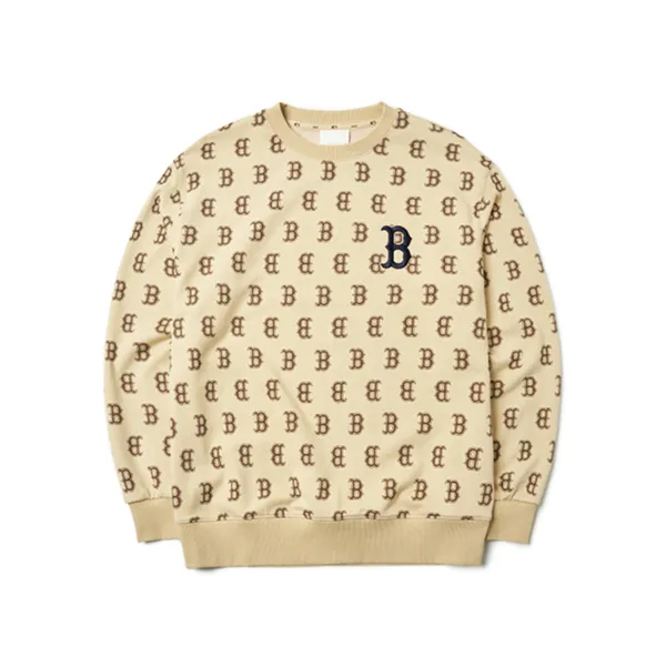 Áo Nỉ Sweater MLB Monogram Allover Bag Big Logo Overfit Sweatshirt 3AMTM0614-43BGS Màu Nâu Size M
