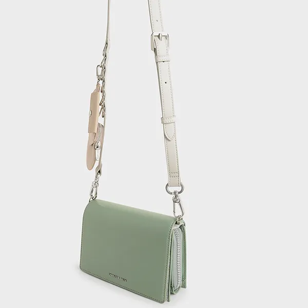 Túi Xách Nữ Charles & Keith CNK Multi-Pouch Crossbody Bag 80680954-1 Màu Xanh Green