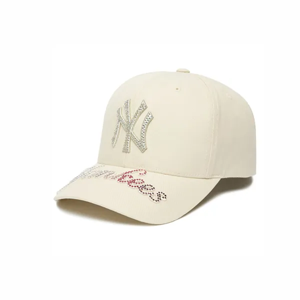 Mũ MLB Gradation Crystal Lettering Structured Ball Cap Màu Trắng
