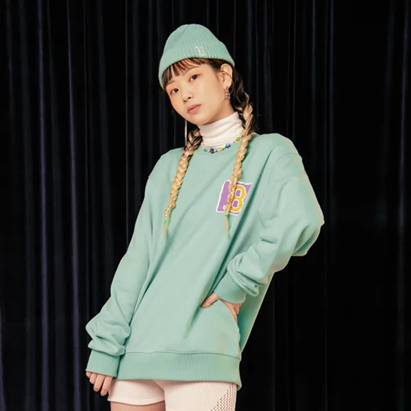 Áo Nỉ Sweater MLB Like Back Square Print Sweatshirt Boston Red Sox 3AMTL0414-43MTL Màu Xanh Ngọc - Thời trang - Vua Hàng Hiệu