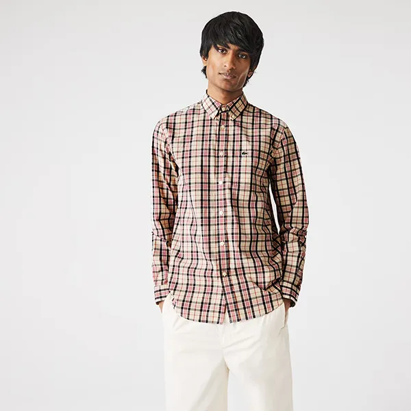 Áo Sơ Mi Dài Tay Lacoste Men’s Regular Fit Check Cotton Poplin Shirt Kẻ Phối Màu Size 38 - Thời trang - Vua Hàng Hiệu