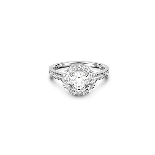 Nhẫn Swarovski 5474926 Angelic Ringround Cut Crystal, White, Rhodium Plated Size 50 - Trang sức - Vua Hàng Hiệu