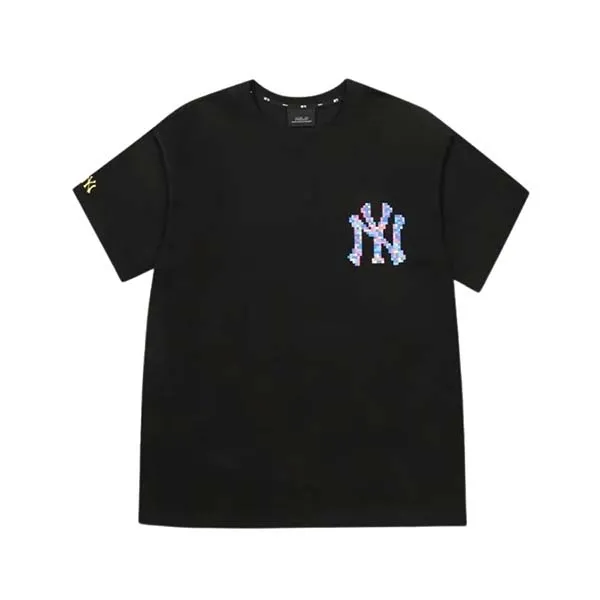 Áo Phông MLB Play Pixel Logo New York Yankees Black Tshirt 31TSN2131-50L Màu Đen