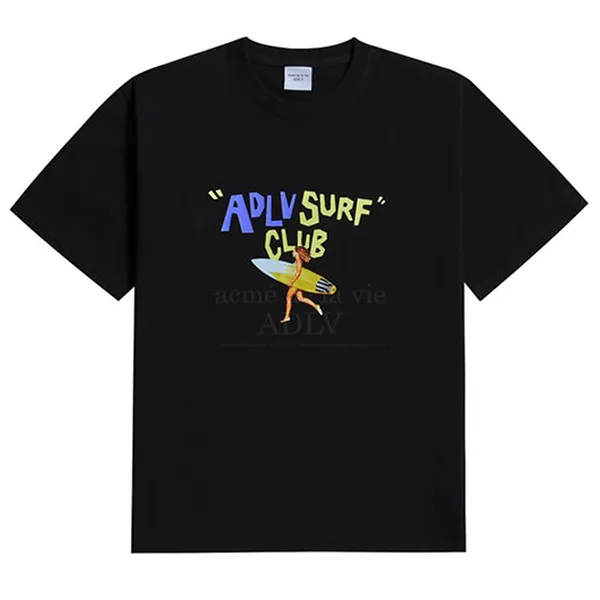 Áo Phông Acmé De La Vie ADLV Surfing Girl Short Sleeve T-Shirt Black Màu Đen