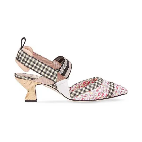 Giày Cao Gót Fendi Colibri Floral Slingback Pumps Màu Hồng Size 37 - Giày - Vua Hàng Hiệu