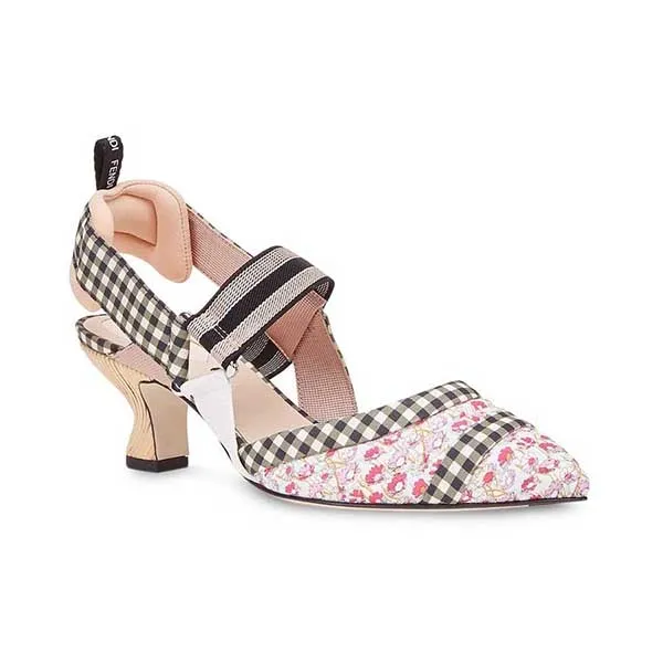 Giày Cao Gót Fendi Colibri Floral Slingback Pumps Màu Hồng Size 37 - Giày - Vua Hàng Hiệu
