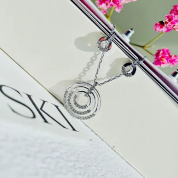 Set Dây Chuyền Khuyên Tai Swarovski Circle Pendant & Earring Set