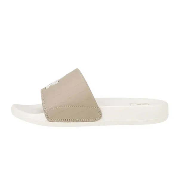 Dép MLB Logo LA Dodgers White Brown 32SHH2111-07B Màu Nâu