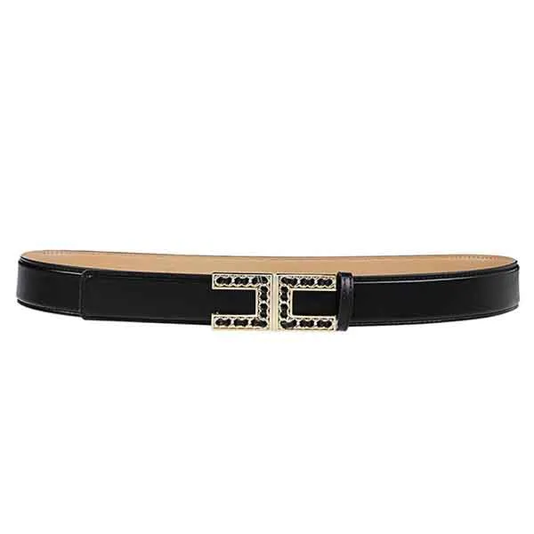 Thắt Lưng Nữ Elisabetta Franchi Logo Plaque Buckle Belt Màu Đen Size 44 - Thắt lưng - Vua Hàng Hiệu