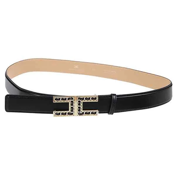 Thắt Lưng Nữ Elisabetta Franchi Logo Plaque Buckle Belt Màu Đen Size 44 - Thắt lưng - Vua Hàng Hiệu