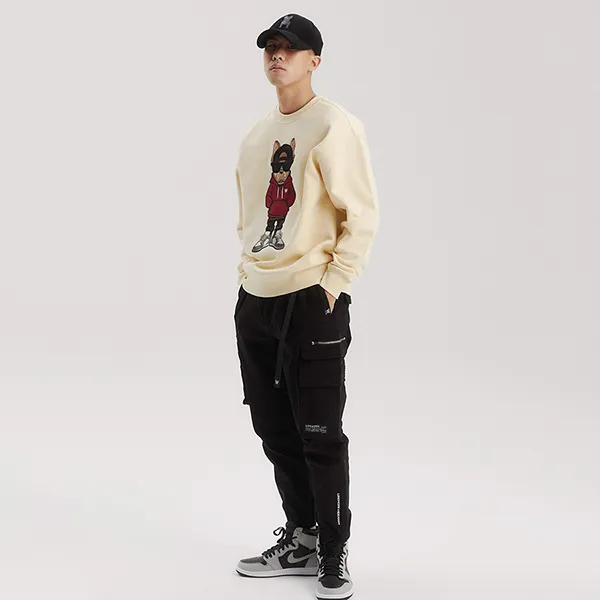Áo Nỉ Sweater LifeWork Big Hood Hip Dog Sweatshirt Màu Vàng Nhạt