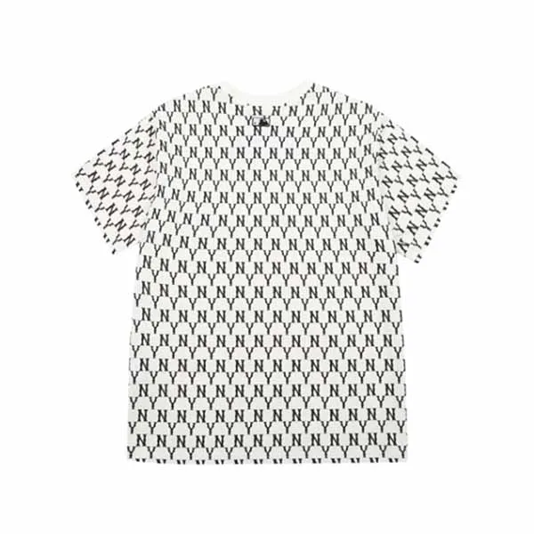 Áo MLB Monogram Allover Overfit Short Sleeve T-Shirt New York Yankees Màu Be Size M - Thời trang - Vua Hàng Hiệu
