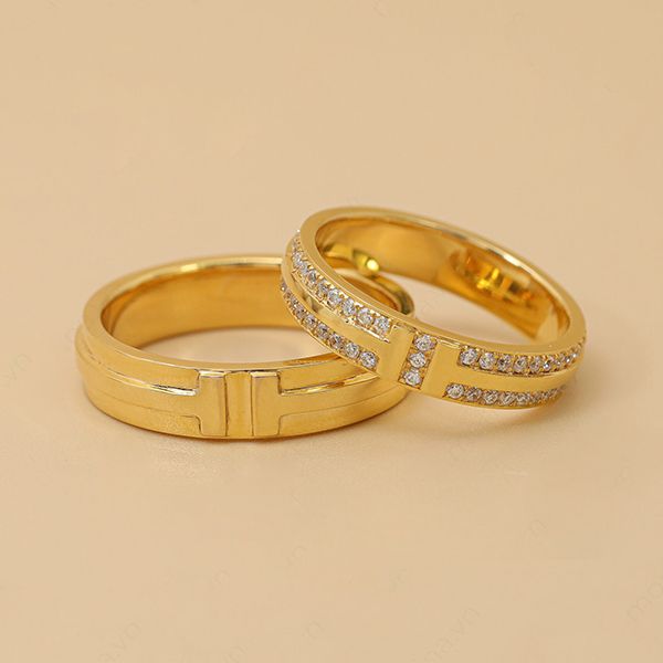 Cặp nhẫn cưới kim cương vàng 18k pnj vàng son 00883-00352 | pnj.com.vn