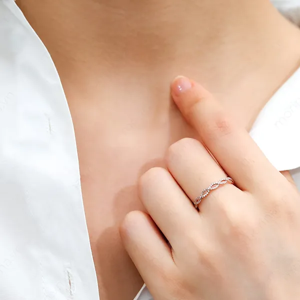 Nhẫn Morina Wave N0270 Màu Vàng Hồng