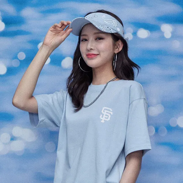 Mũ MLB SunCap Paisley Sky Blue SF Màu Xanh Blue