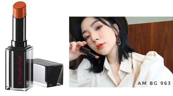 Son Shu Uemura Amplified BG 963 Màu Cam Đất Dòng Vỏ Đen - Son Môi - Vua Hàng Hiệu