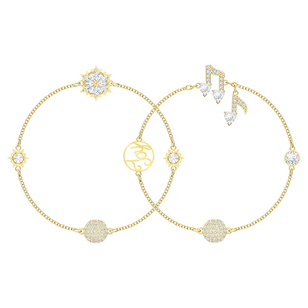 Set Vòng Đeo Tay Swarovski Remix Collection Strand White, Gold-Tone Plated 5512435