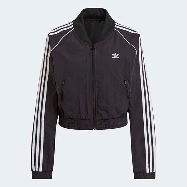 Áo Khoác Nữ Adidas Adicolor Classics Cropped Fashion Track Jacket GN2791 Màu Đen Size S - 1