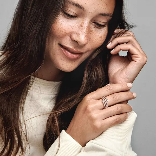 Nhẫn Pandora Triple Spiral Ring Mạ Vàng Hồng 14K - Trang sức - Vua Hàng Hiệu