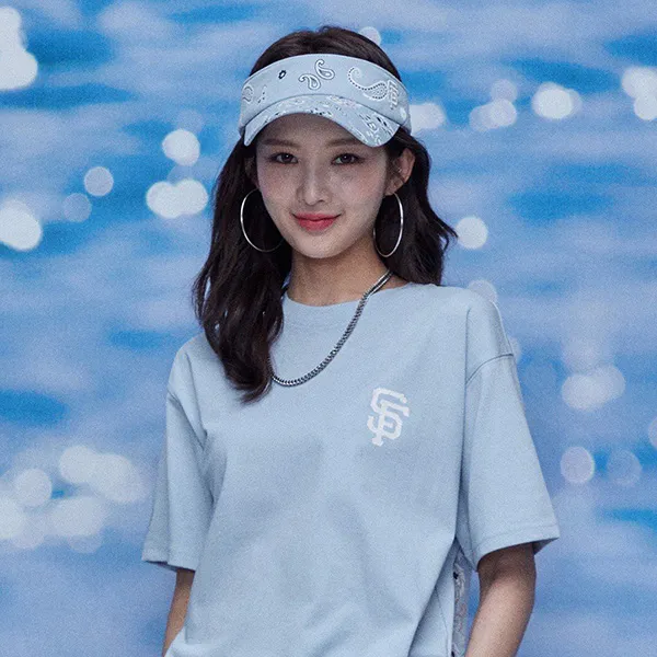 Mũ MLB SunCap Paisley Sky Blue SF Màu Xanh Blue