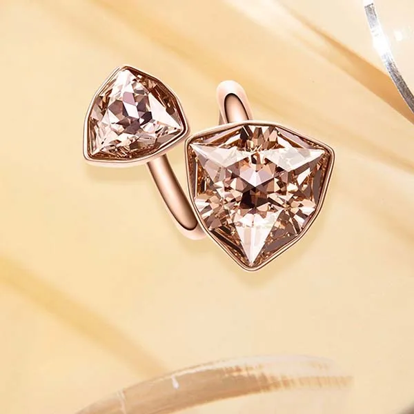 Nhẫn Saga 00129 RGRG-JZ Đính Đá Swarovski Màu Vàng Hồng - Trang sức - Vua Hàng Hiệu