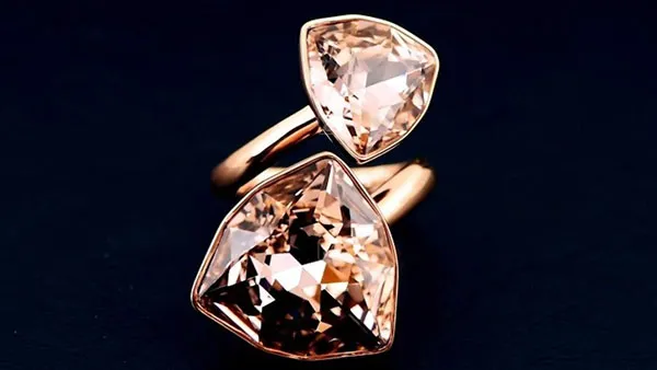 Nhẫn Saga 00129 RGRG-JZ Đính Đá Swarovski Màu Vàng Hồng - Trang sức - Vua Hàng Hiệu