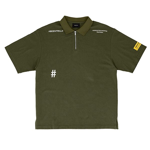 Áo Polo Beentrill G-Line Overfit Pique Collar T-Shirt Màu Xanh Rêu Size S - 1