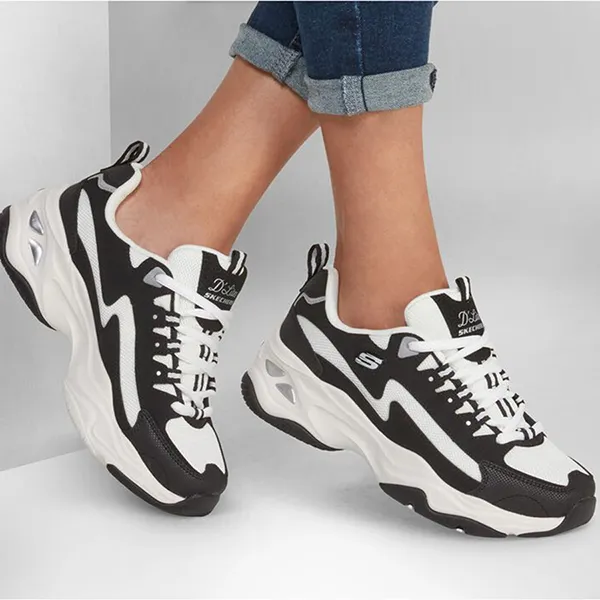 Giày Thể Thao Skechers Casual D'Lites 4.0 Màu Đen Trắng - Giày - Vua Hàng Hiệu