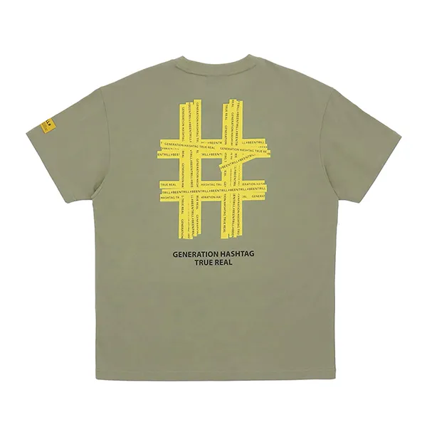 Áo Phông Beentrill Taping Bighashtag Short-Sleeved T-Shirt Màu Xanh Rêu - Thời trang - Vua Hàng Hiệu