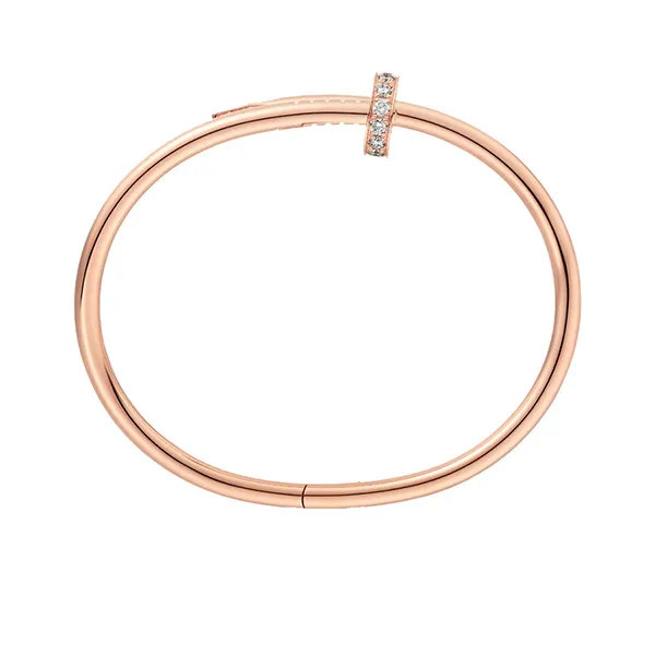 Vòng Đeo Tay Jewery Luxury Juste Un Clou Đầu Đinh Điểm Kim Cương Bản To Màu Vàng Hồng