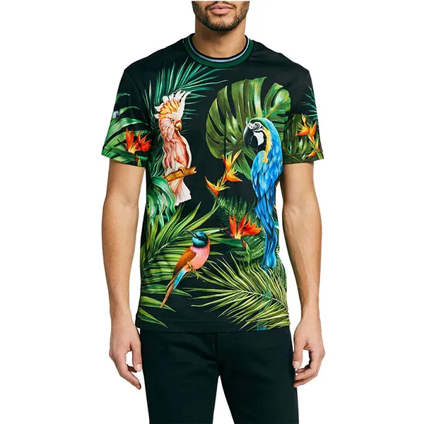 Áo Phông Nam Dolce & Gabbana D&G Jungle Print T-Shirt Họa Tiết Xanh Size 44 - Thời trang - Vua Hàng Hiệu
