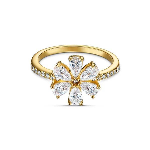 Nhẫn Swarovski Botanical Flower Ring, White, Gold-Tone Plated Màu Vàng Size 52 - Trang sức - Vua Hàng Hiệu