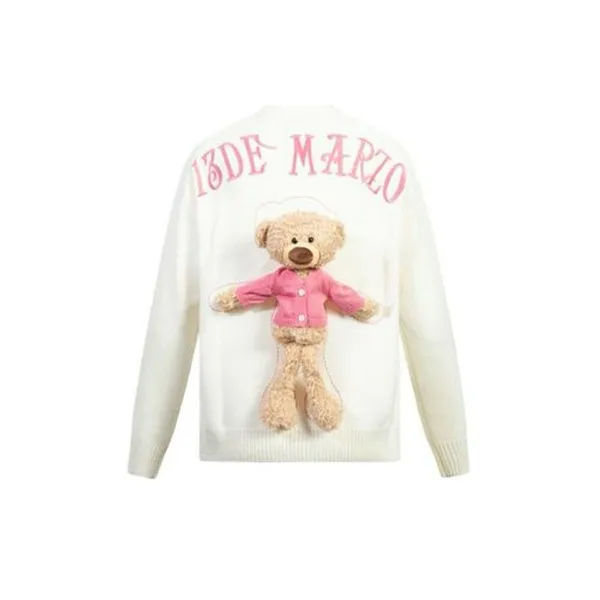 Áo Len 13 De Marzo Clothed Teddy Bear Sweater White - Thời trang - Vua Hàng Hiệu