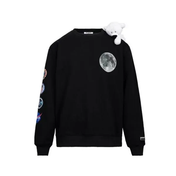 Áo Nỉ 13 De Marzo Moon Shoulder Teddy Bear Badge Sweater Black - Thời trang - Vua Hàng Hiệu