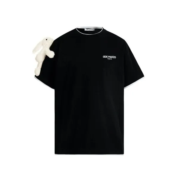 Áo Phông 13 De Marzo Short Sleeve Plush Rabbit Tee Black