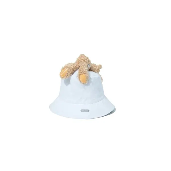 Mũ 13 De Marzo Lazy Teddy Bear Bucket Hat White