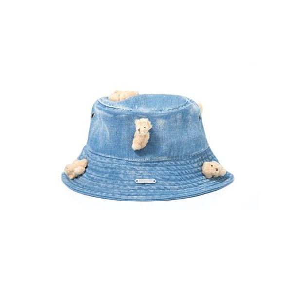 Mũ 13 De Marzo Mini Teddy Bear Denim Bucket Hat Washed Blue - 2