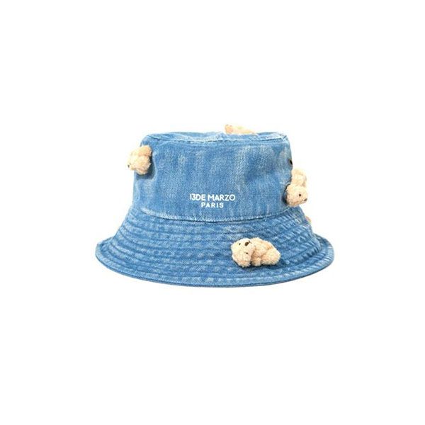 Mũ 13 De Marzo Mini Teddy Bear Denim Bucket Hat Washed Blue - 1