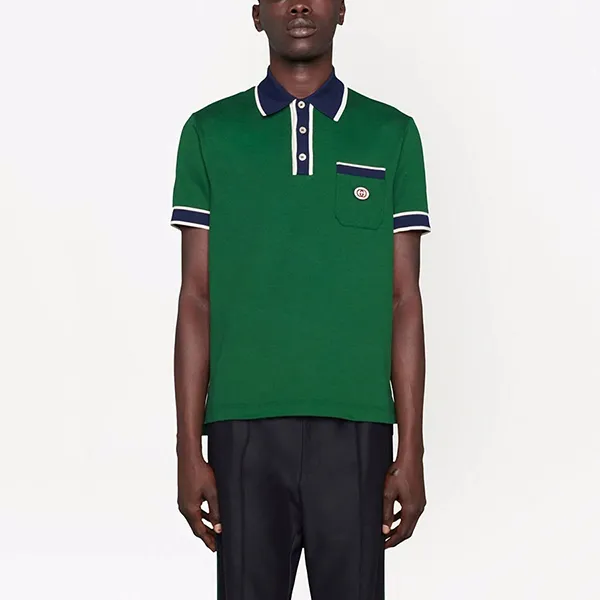 Áo Polo Gucci Logo-Patch Shirt Màu Xanh Lá - Thời trang - Vua Hàng Hiệu