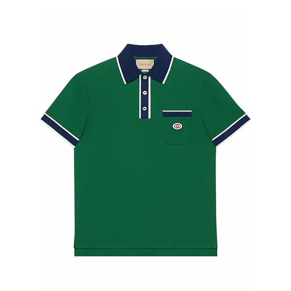 Áo Polo Gucci Logo-Patch Shirt Màu Xanh Lá - Thời trang - Vua Hàng Hiệu