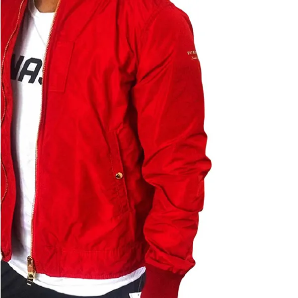 Áo Khoác Burberry Collarless Bomber Jacket Red Gold Màu Đỏ Size 50 - Thời trang - Vua Hàng Hiệu