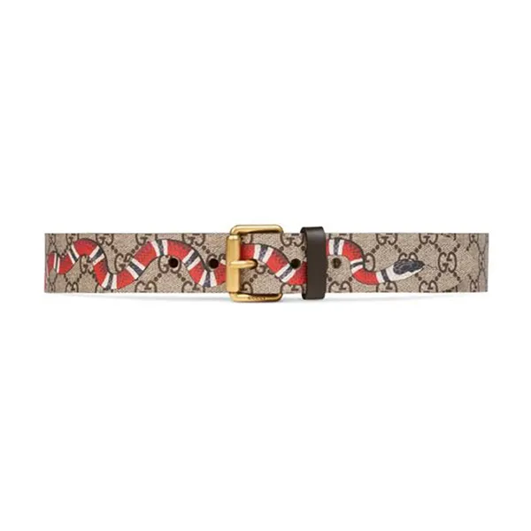 Thắt Lưng Gucci Men's Natural Kingsnake Print Gg Supreme Canvas Belt Size 85 - Thắt lưng - Vua Hàng Hiệu
