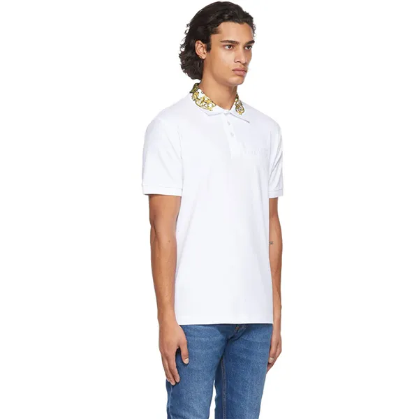 Áo Polo Versace Jeans Couture White Regalia Baroque Accent Màu Trắng Size S