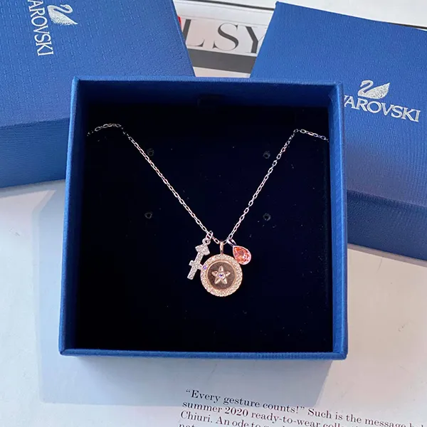 Dây Chuyền Swarovski Crystal Zodiac Pendant Sagittarius Pink Rhodium Plating 5349221